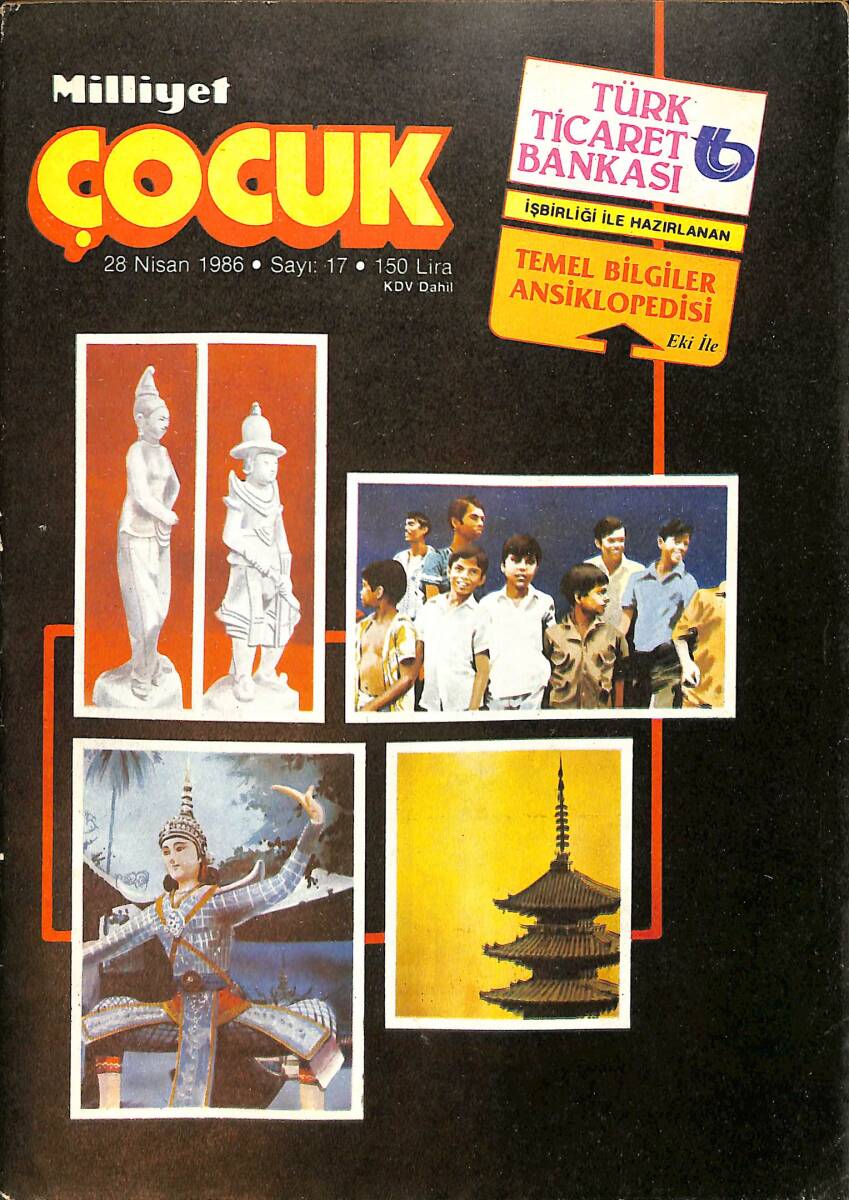Milliyet Çocuk Dergisi 28 Nisan 1986 Sayı: 17 - Red Kit Nişanlanıyor - Şimşek Santrafor - Kaptan Cousteau - Korkusuz Sürücü NDR97145 - 1