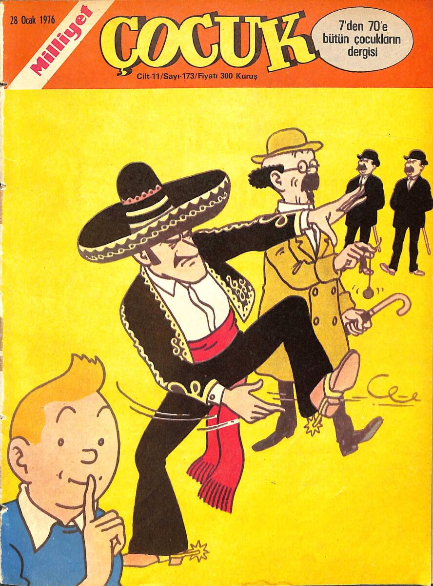 Milliyet Çocuk Dergisi 28 Ocak 1976 Sayı: 173 - Red Kit - Tatlı Cadı - Aristokratlar - Ten Ten NDR97162 - 1