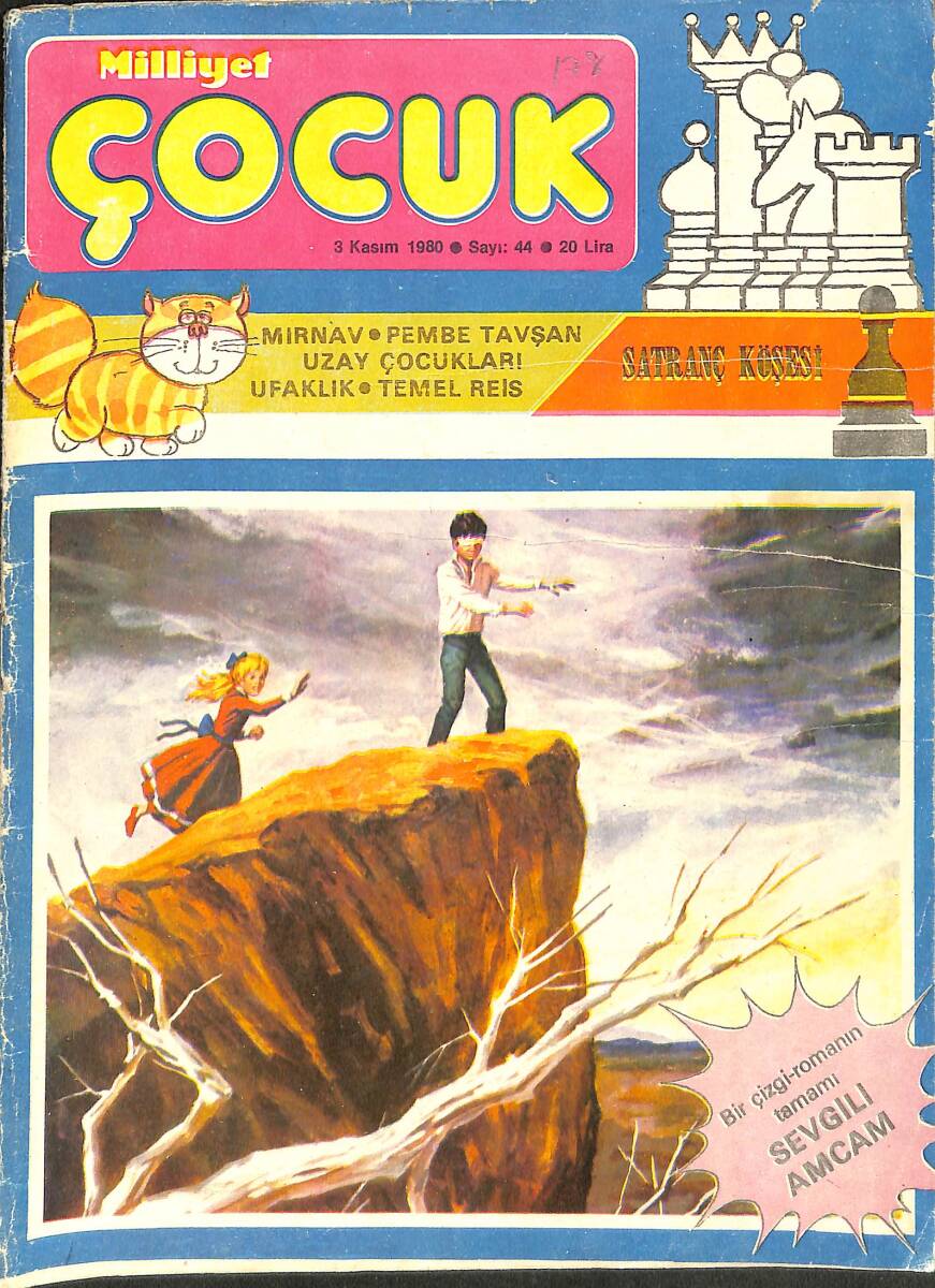 Milliyet Çocuk Dergisi 3 Kasım 1980 Sayı: 44 - Mırnav - Pembe Tavşan - Uzay Çocukları - Ufaklık - Temel Reis NDR95989 - 1