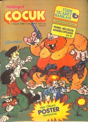 Milliyet Çocuk Dergisi 3 Kasım 1986 Sayı: 44 - Kapak: Afacanlar - Red Kit - Ormanlar Kralı Robin - Bilmece Bulmaca - Dedektif Kemal - Şirinler NDR96046 - Gökçekoleksiyon