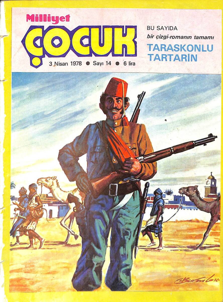 Milliyet Çocuk Dergisi 3 Nisan 1978 Sayı: 14 - Uzay Çocukları - Pembe Panter - Zeki Alasya ve Metin Akpınar - Kenya -Taraskonlu Tartarin Mevcut Değil NDR97069 - 1