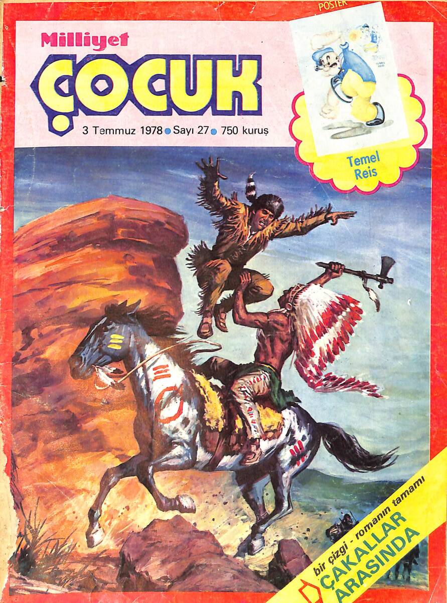Milliyet Çocuk Dergisi 3 Temmuz 1978 Sayı: 27 - Uzay Çocukları - Pembe Panter - Larry Yuma - Temel Reis NDR97128 - 1