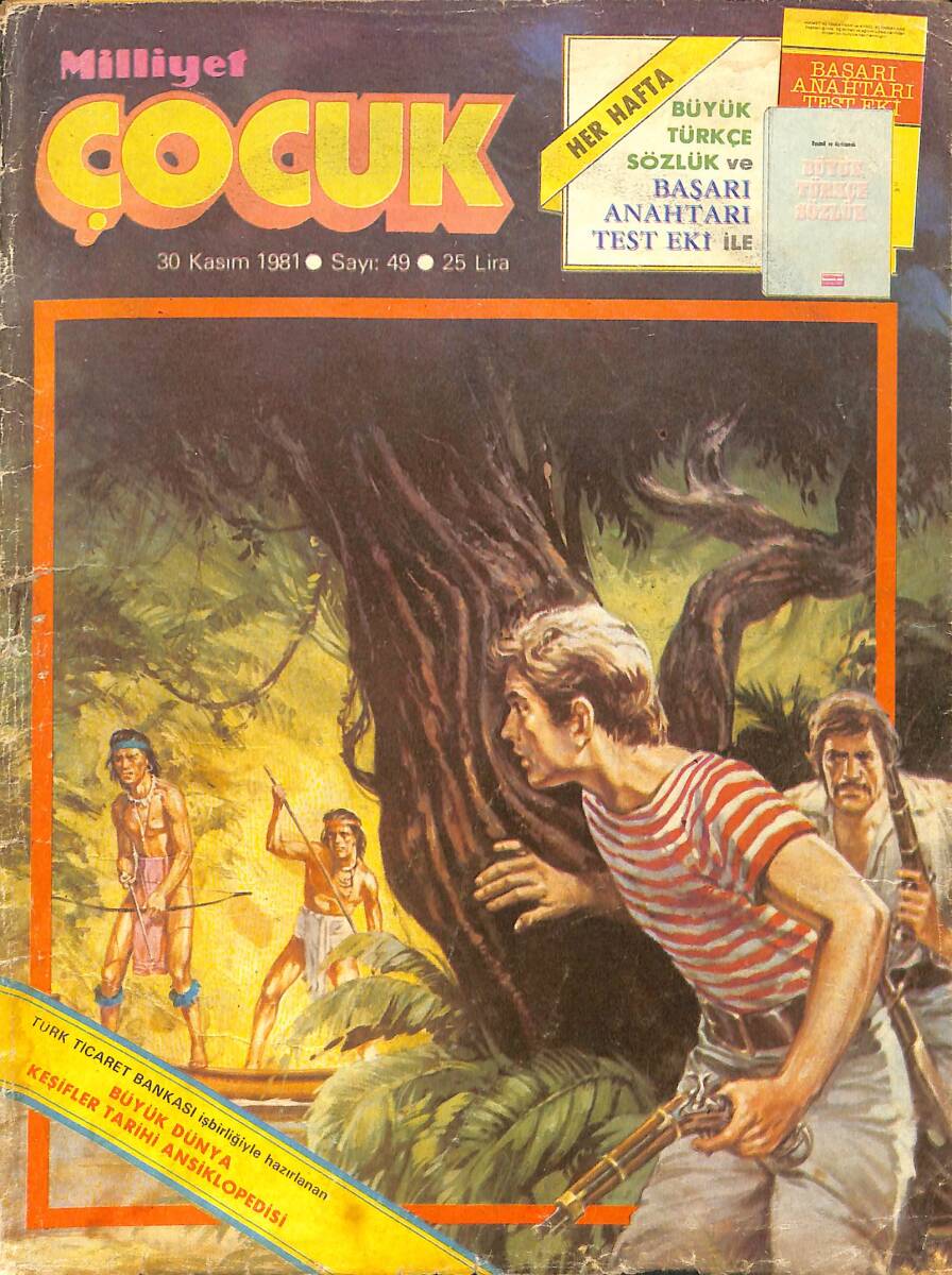 Milliyet Çocuk Dergisi 30 Kasım 1981 Sayı: 49 - Red Kit - Tarzan 27 - Yıldırım Teğmen 15 - Demir Yumruklu Adam 11 - DR. Cüneyt Arkın - Yeni Gazete NDR97110 - 1