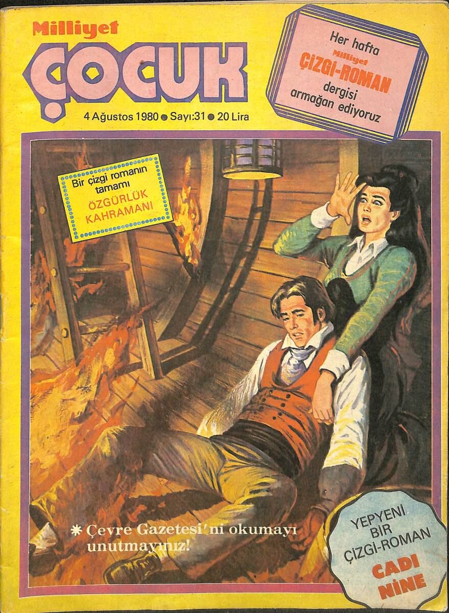 Milliyet Çocuk Dergisi 4 Ağustos 1980 Sayı: 31 - Temel Reis - Cadı Nine - Pembe Tavşan NDR95987 - 1