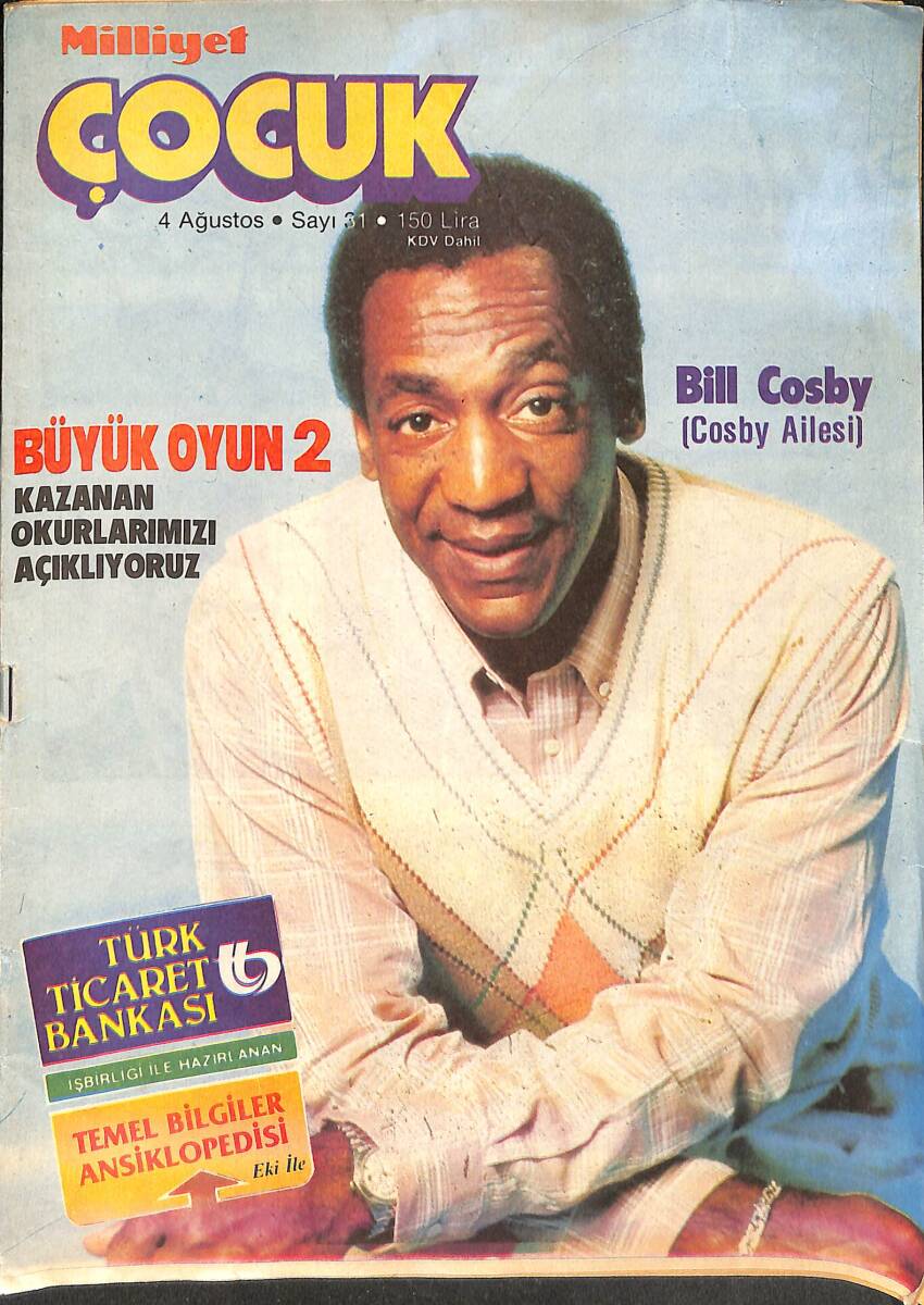 Milliyet Çocuk Dergisi 4 Ağustos 1986 Sayı: 31 - Red Kit - Şirinler - Ormanlar Kralı Robin - Bilmece Bulmaca - Kaptan Cousteau NDR96255 - 1