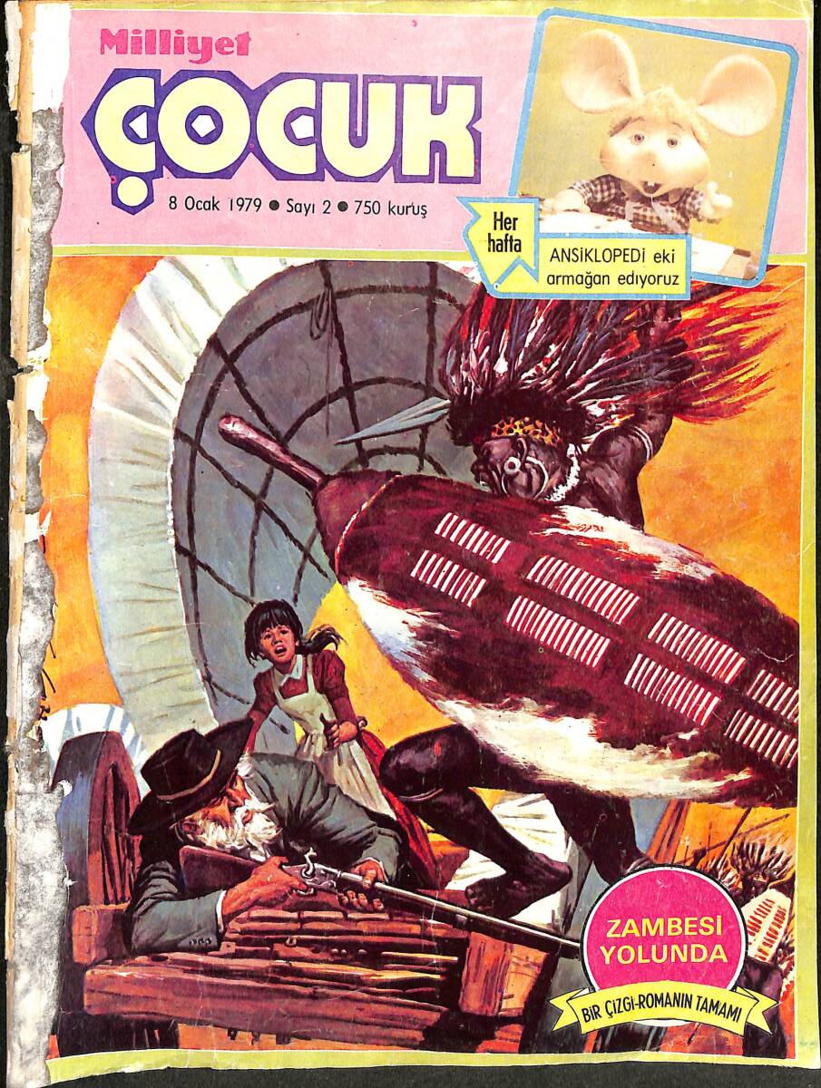 Milliyet Çocuk Dergisi 8 Ocak 1979 Sayı 2 - Uzay Çocukları - Pembe Panter - Temel Reis NDR96553 - 1