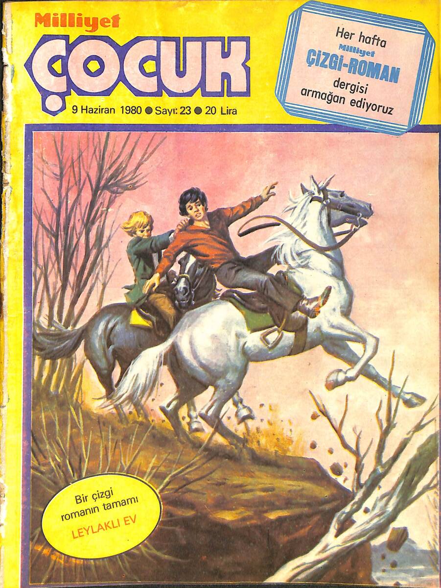 Milliyet Çocuk Dergisi 9 Haziran 1980 Sayı: 23 - Temel Reis - Uzay Çocukları - İl Türk Posta Pulunun Doğuşu - Superman Balonlu Çiklet Reklamı NDR97084 - 1