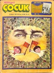 Milliyet Çocuk Dergisi 9 Kasım 1981 Sayı: 46 - Red Kit - Tarzan 24 - Yıldırım Teğmen 12 - Demir Yumruklu Adam 8 - İbrahim Tatlıses - Perihan Savaş NDR97112 - Gökçekoleksiyon
