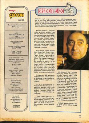 MİLLİYET ÇOCUK DERGİSİ 9 Mayıs 1977 Sayı16 - Totoş, Pembe Panter, Red Kit, Oliver Twist NDR72609 - 1