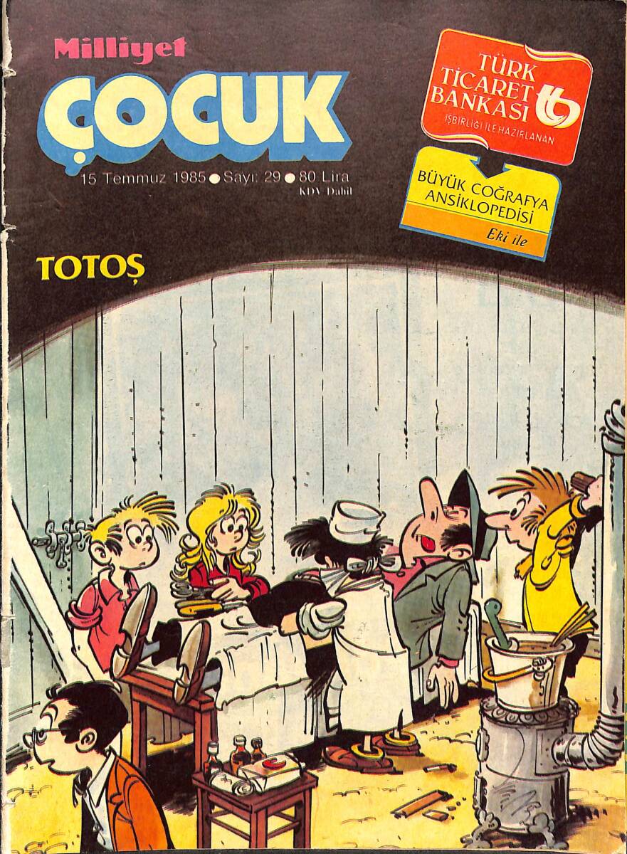 Milliyet Çocuk Dergisi 15 Temmuz 1985 Sayı 29 - Red Kit Kara Tepeler - Totoş Güç Durumda - Şirinler NDR96551 - 1