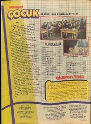 Milliyet Çocuk Sayı 39 25 Eylül 1985 - Şirinler, Keskingöz, Şimşek Santrfor , Red Kit NDR83366 - Gökçekoleksiyon