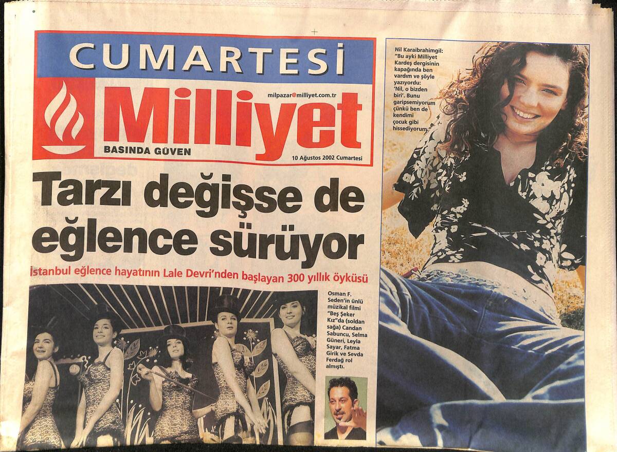Milliyet Cumartesi Gazetesi 10 Ağustos 2002 - Türk Hıristiyanlarının İlahileri Albüm Oldu - Nil Karaibrahimgil: Vampirlik Bana Göre Değil GZ157431 - 1
