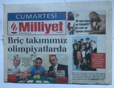 Milliyet Cumartesi Gazetesi 11 Eylül 2004 - Briç Takımımız Olimpiyatlarda GZ8557 - 1