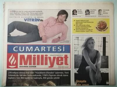 Milliyet Cumartesi Gazetesi 15 Aralık 2001 Serdar Ortaç Verdiğim Tepki Bir Profesyonele Yakışmadı -GZ33477 - 1