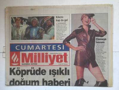Milliyet Cumartesi Gazetesi 15 Eylül 2001 - Köprüde Işıklı Doğum Haberi GZ7362 - 1