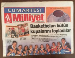 Milliyet Cumartesi Gazetesi 17 Mayıs 2003 - Yılını Takımı Kadın Basketbolunda Botaş Spor GZ10012 - 1