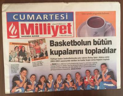 Milliyet Cumartesi Gazetesi 17 Mayıs 2003 - Yılını Takımı Kadın Basketbolunda Botaş Spor GZ10012 - 2