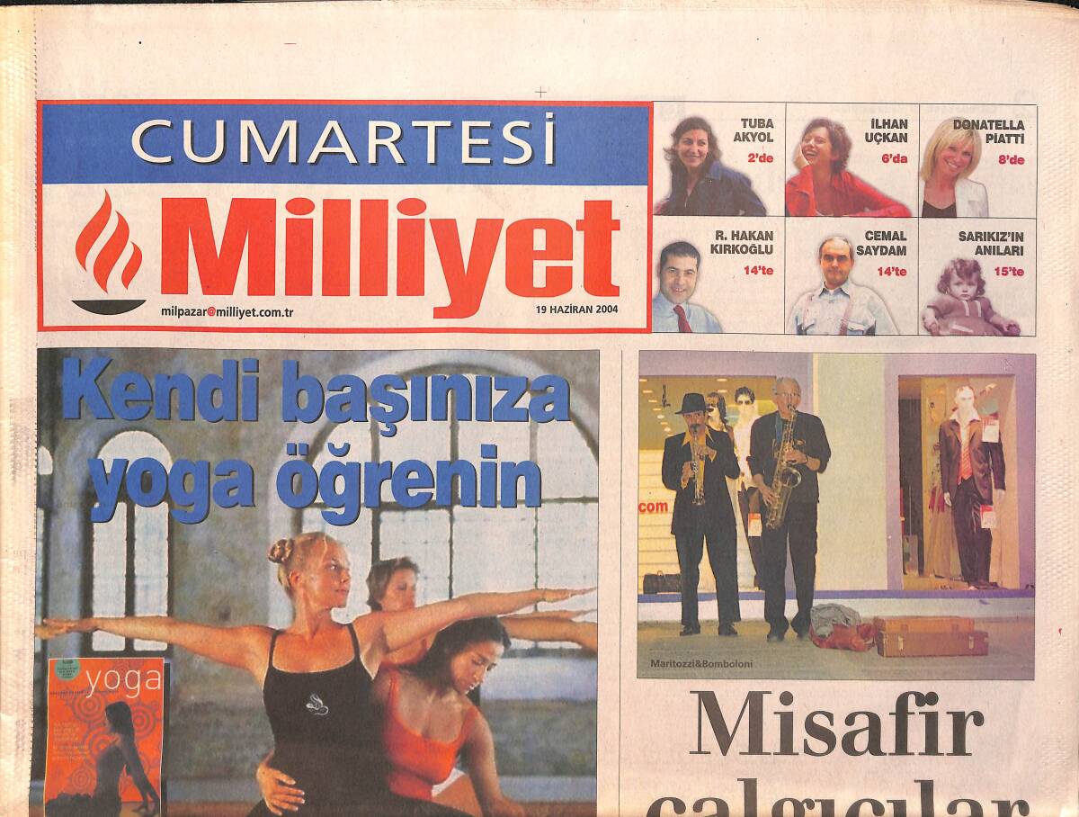 Milliyet Cumartesi Gazetesi 19 Haziran 2004 - Johnny Depp Tehdit Altında - Futbolcularımız Portekiz'de GZ2948 - 1