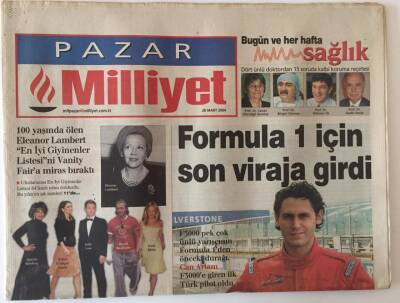 Milliyet Cumartesi Gazetesi 28 Mart 2004 - F300e Giren İlk Türk Pilotu Can Artam , Fazıl Ve Maxim, Çigan Ruhumun Sesini Açtı GZ20609 - 1