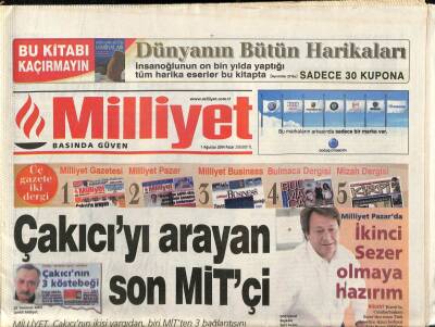 Milliyet Gazetesi 1 Ağustos 2004 - Alaattin Çakıcıyı Arayan Son Mitçi GZ84849 - 1