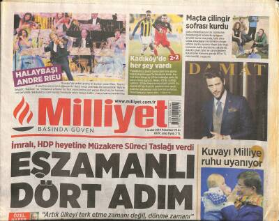 Milliyet Gazetesi 1 Aralık 2014 - Papa Patrik El Ele - Mesut Özille Mandy Barışıyor Mu ? - Halaybaşı Andre Rieu GZ124699 - 1