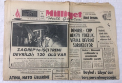 Milliyet Gazetesi 1 Eylül 1974 - Atina Nato Üslerine El Koymak Kararında - GZ15890 - 2