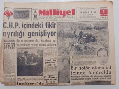 Milliyet Gazetesi - 1 Haziran 1955 - CHP İçindeki Fikir Ayrılığı Genişliyor GZ112105 - 1