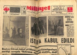 Milliyet Gazetesi 1 Haziran 1962 - İnönünün İstifası Kabul Edildi GZ58729 - 1