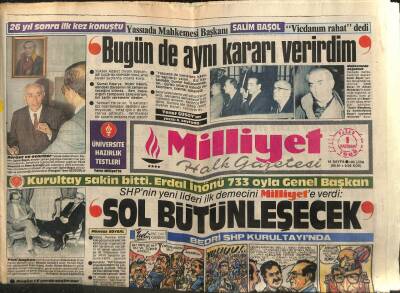 Milliyet Gazetesi - 1 Haziran 1986 - Erdal İnönü 733 Oyla Genel Başkan GZ110836 - 1