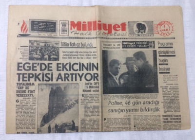 Milliyet Gazetesi 1 Mart 1965 - Egede Ekicinin Tepkisi Artıyor - GZ17120 - 2