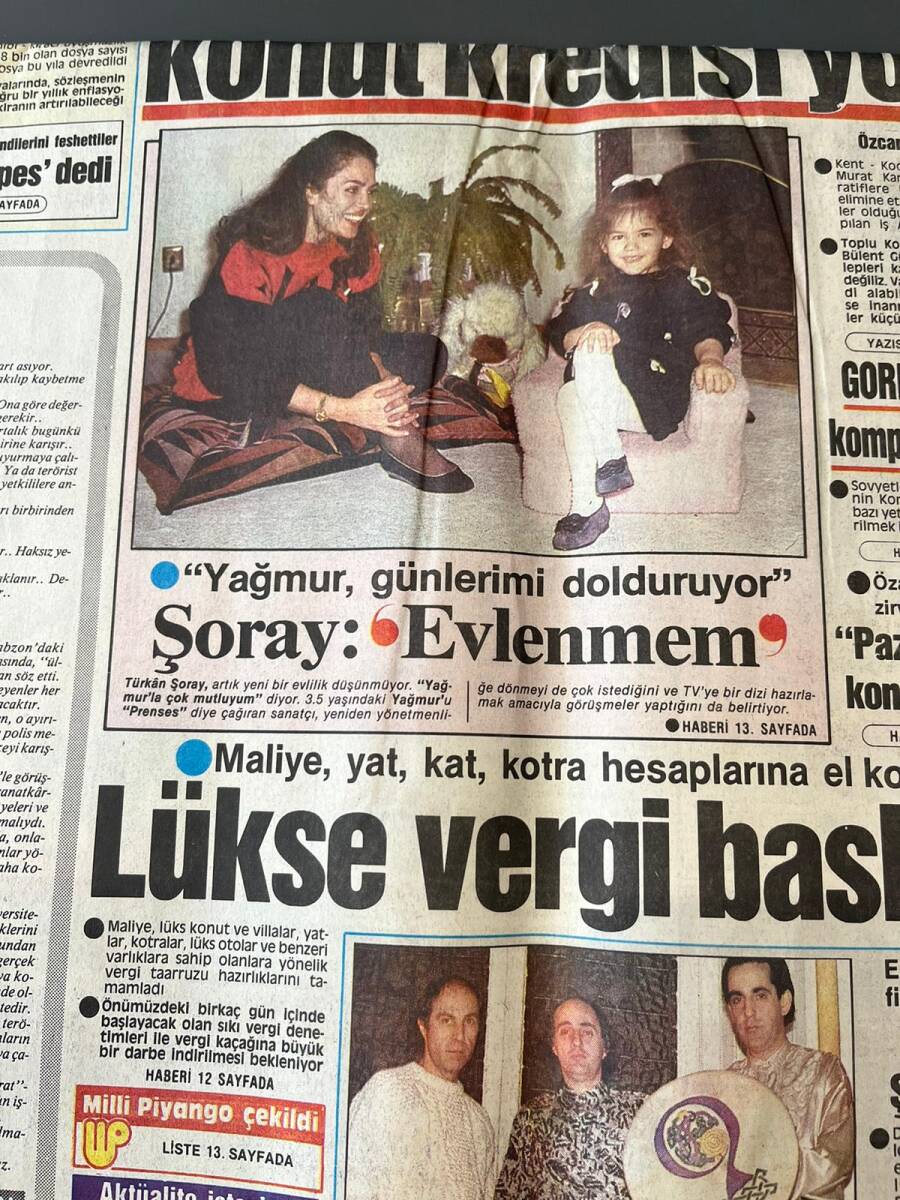 Milliyet Gazetesi 1 Mayıs 1988 - Türkan Şoray Evlenmem Diyor - Lükse Vergi Baskını GZ149150 - 2