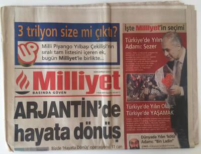 Milliyet Gazetesi 1 Ocak 2001 - Milliyetin Geleneksel Anketinin 47. Yılında Spor da Büyük Ödül Halil Mutlunun GZ11522 - 1
