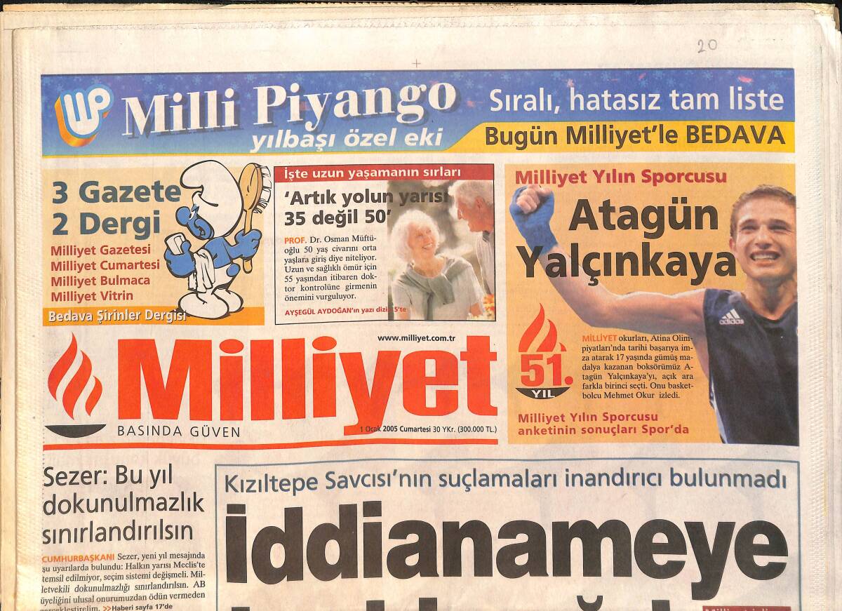 Milliyet Gazetesi 1 Ocak 2005 - Fenerbahçe Ambargosu - Kızıltepe Savcısı'nın Suçlamaları İnandırıcı Bulunmadı GZ2038 - 1