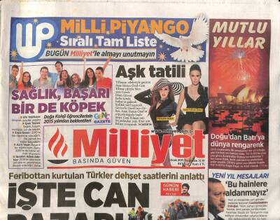 Milliyet Gazetesi 1 Ocak 2015 - 16 Ton Amonyum Nitrat Taşıyordu , Kamyon Patladı GZ98257 - 1