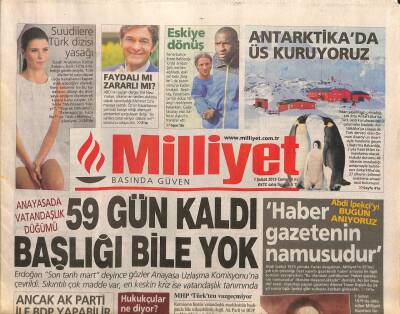 Milliyet Gazetesi 1 Şubat 2013 - Antartikada Üs Kuruyoruz - Abdi İpekçiyi Bugün Anıyoruz GZ106096 - 1