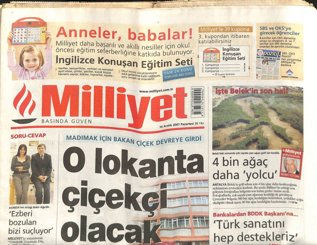 Milliyet Gazetesi 10 Aralık 2007 - Cimbom'da 10 Sorun - Fener'de Bahar Havası GZ153133 - 1