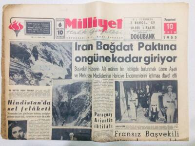 Milliyet Gazetesi 10 Ekim 1955 - İran Bağdat Paktına On Güne Kadar Giriyor GZ53731 - 1