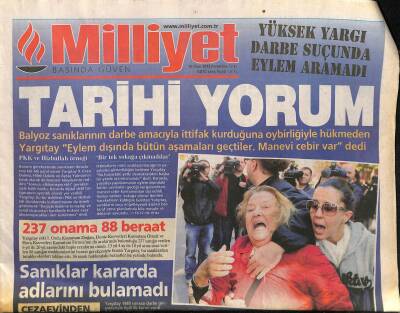 Milliyet Gazetesi 10 Ekim 2013 - NATOdan Destek Mektubu - Yüksek Yargı Darbe Suçunda Eylem Aramadı GZ115875 - 1