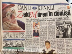 Milliyet Gazetesi 10 Eylül 1995 - Zeki Müren'in Dönüşü - Yarın Başka CHP - Fener'i Sıkıntı Bastı GZ157420 - 2