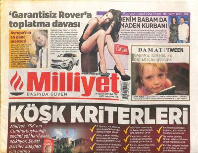 Milliyet Gazetesi 10 Haziran 2014 - Köşk Kriterleri GZ104452 - 1
