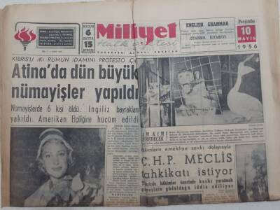 Milliyet Gazetesi - 10 Mayıs 1956 - Martine Carol Dün Geldi GZ112184 - 1