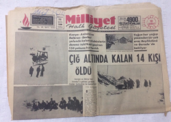 Milliyet Gazetesi 10 Şubat 1976 - Çığ Altında Kalan 14 Kişi Öldü - GZ17565 - 1
