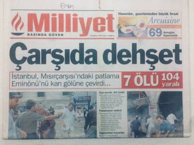 Milliyet Gazetesi - 10 Temmuz 1998 - Eminönü Kan Gölü 7 Ölü 104 Yaralı,Taffarel Devrim Yaptı GZ46558 - 1