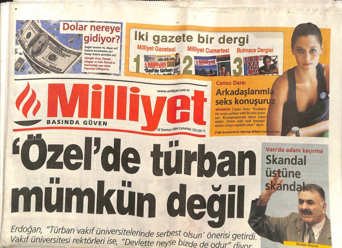 Milliyet Gazetesi 10 Temmuz 2004 - THY Sınavı Geçemedi - Opel Vectra Reklam Afişi GZ157346 - 1