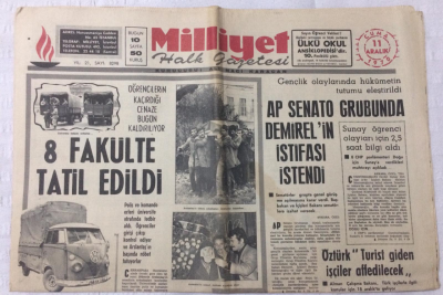 Milliyet Gazetesi 11 Aralık 1970 - 8 Fakülte Tatil Edildi - GZ15874 - 2