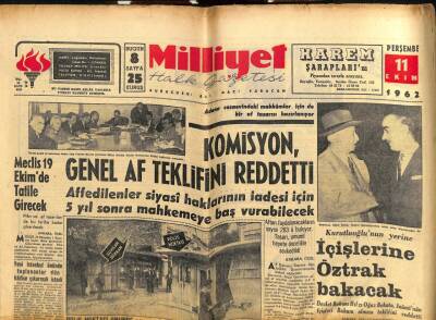 Milliyet Gazetesi - 11 Ekim 1962 - İçişlerine Orhan Öztrak Bakacak GZ110778 - 1