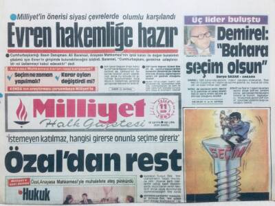 Milliyet Gazetesi 11 Ekim 1987 - Turgut Özaldan Rest GZ42837 - 1