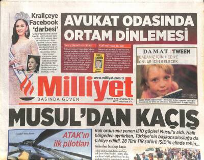 Milliyet Gazetesi 11 Haziran 2014 - Musuldan Kaçış GZ104453 - 1