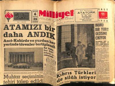 Milliyet Gazetesi 11 Kasım 1958 - Kıbrıs Türkleri Silah İstiyor.. GZ59565 - 1