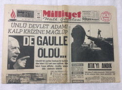 Milliyet Gazetesi 11 Kasım 1970 - Ünlü Devlet Adamı Kalp Krizine Mağlup - GZ17127 - 2